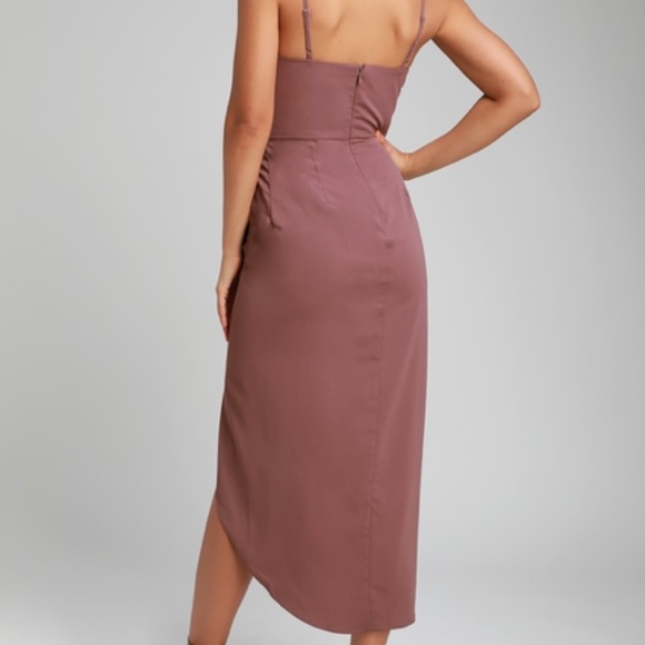 Lulus Midi Mauve Dress - Picture 4 of 8